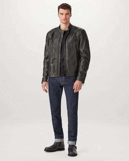 Veste Moto Cuir Belstaff Homme Supreme Noir Soldes LK1375960